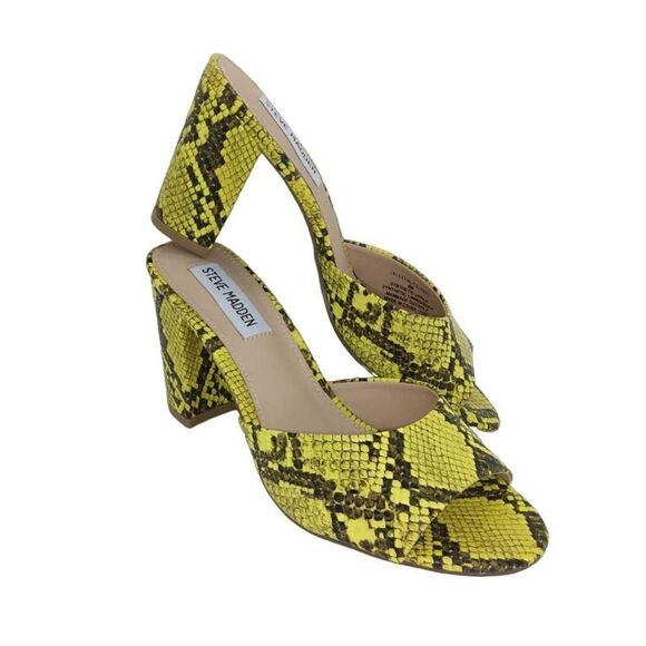 Steve Madden "Celestial" Womens NEW Black/Yellow Snakeskin Heels - sz. 6M - Picture 1 of 6